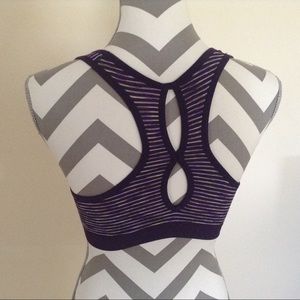 Avila Platinum Purple Stripes Sports Bra